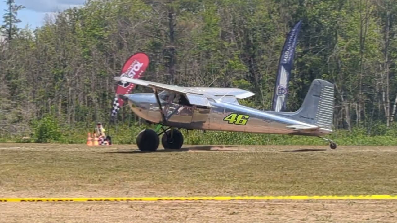 Skol STOL 7-8-23 Isle Minnesota STOL competition.  Touring class Cessna 180 & Cessna 185 , Wilga