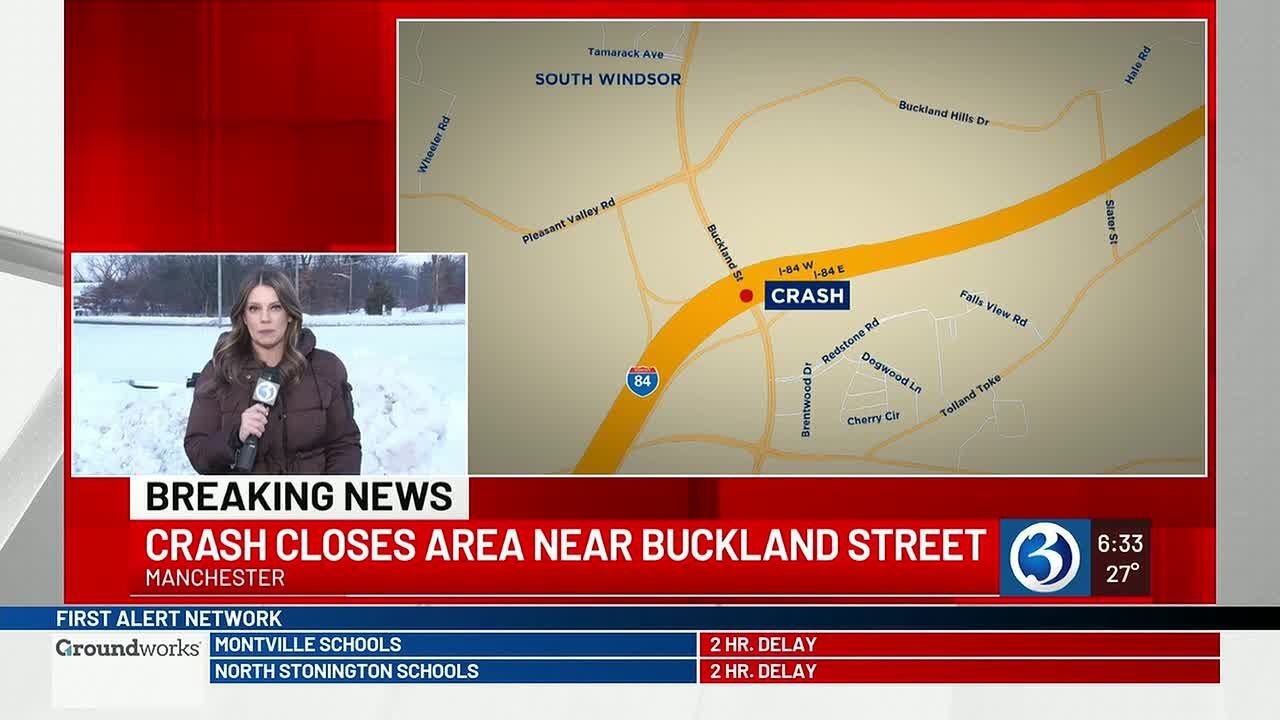 VIDEO: I-84 and I-384 ramps closed due to crash in Manchester