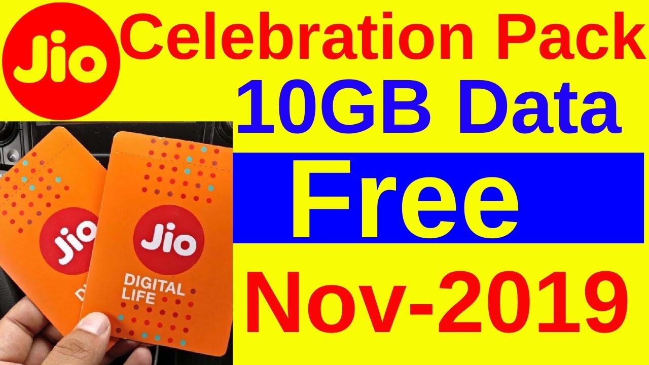Unlimited Trick !! Jio Celebration Pack Free November 2019 !! 10GB Data Free