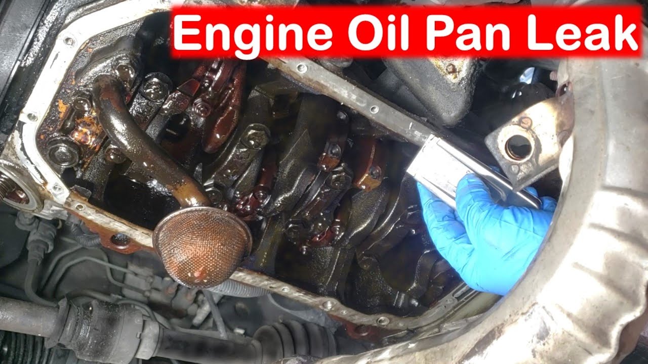 Fuga de Aceite del Motor por el Carter. Mitsubishi. Engine Oil Pan Leak.