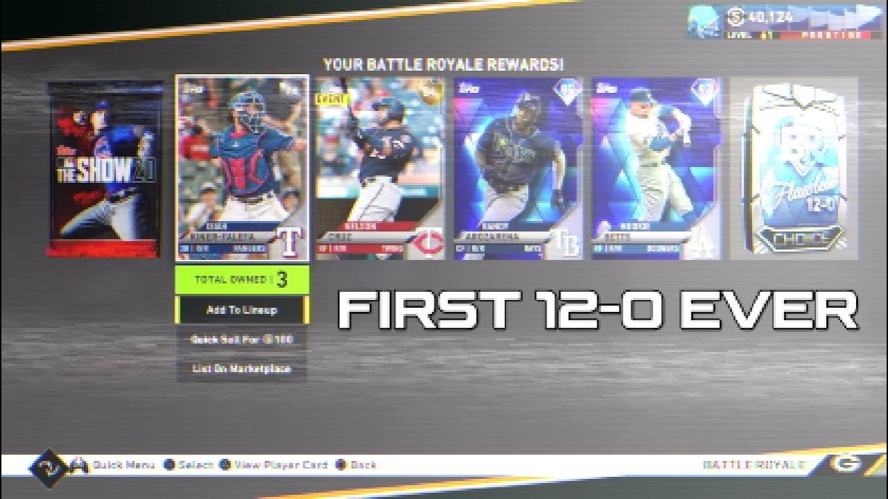 MLB The Show 20 12-0 BR Run