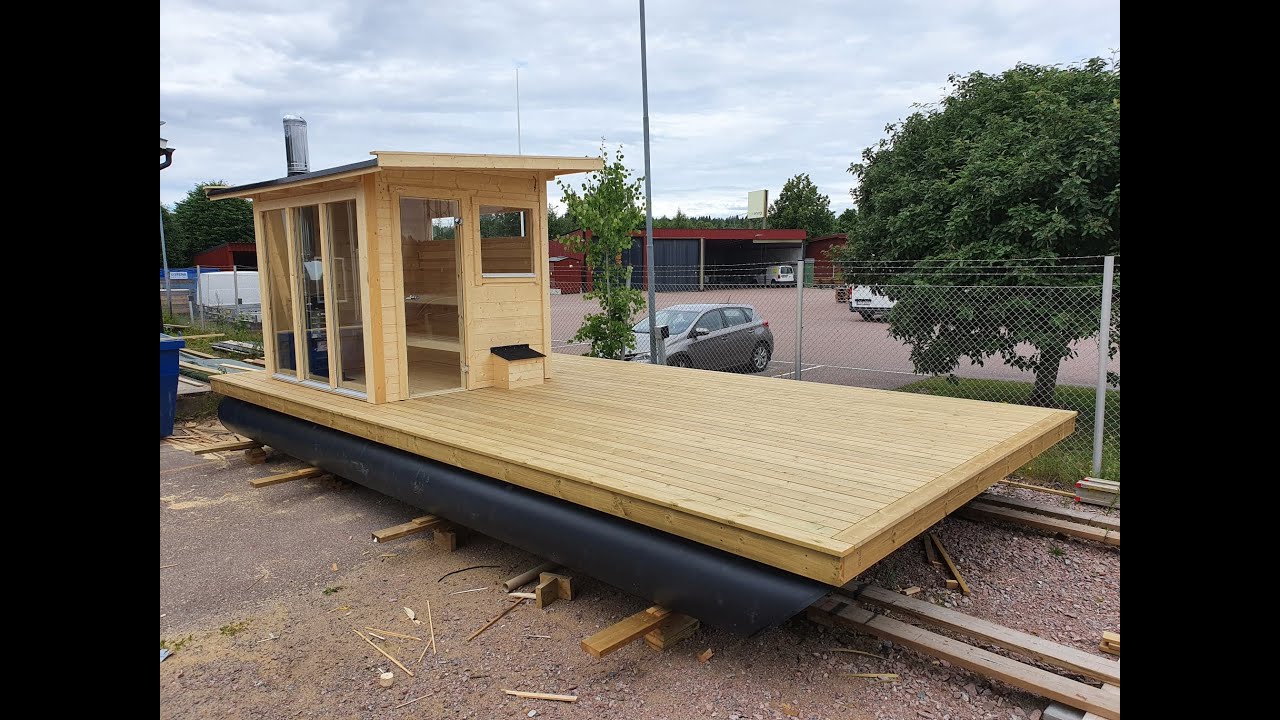 Komplett bastuflotte med r&ouml;rpontoner och belysning