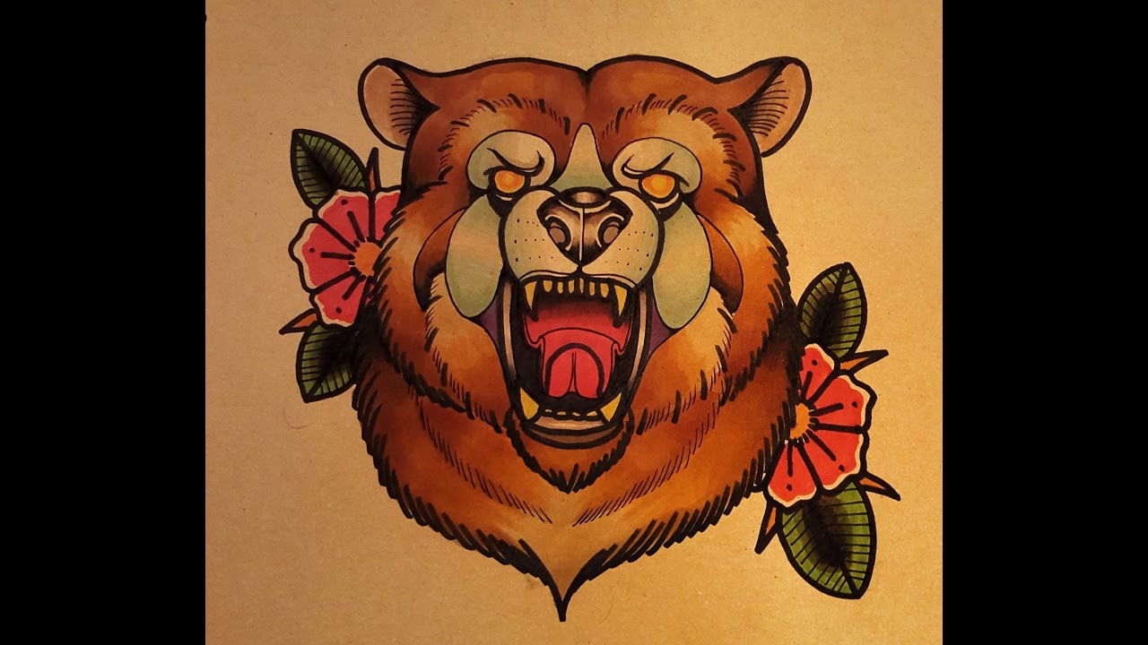How to Draw a Neo Traditional Bear by thebrokenpuppet