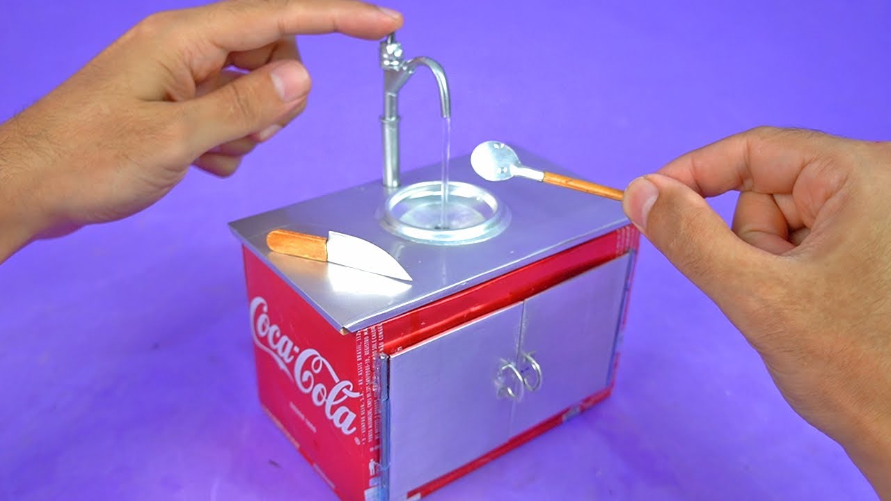 How to Make a Mini Kitchen Sink with Soda Cans