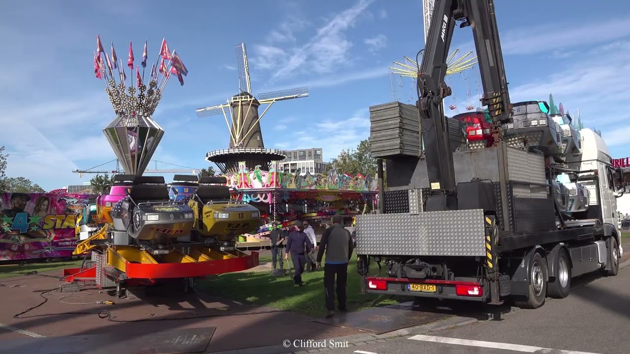 Opbouw kermis Leiden 2024 Deel 2
