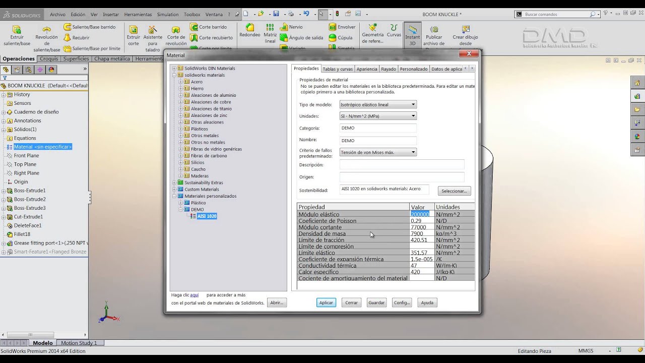 &iquest;C&oacute;mo agregar un nuevo material personalizado a SolidWorks?