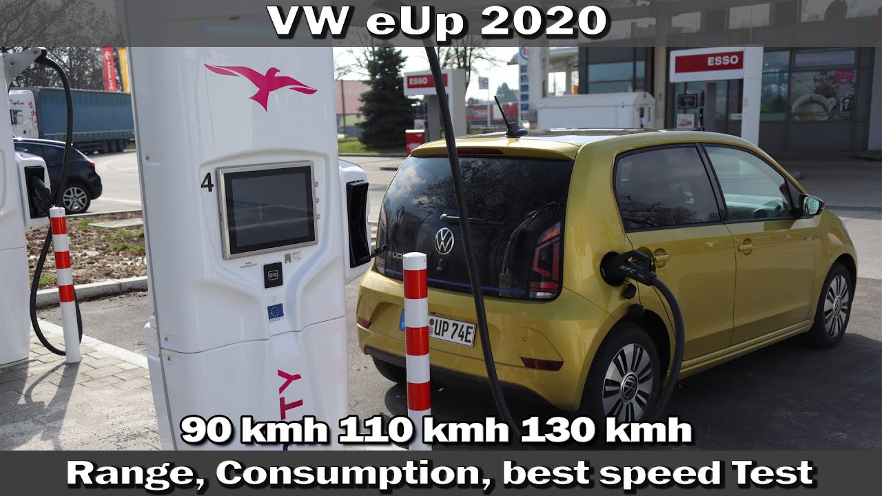 VW eUp! 2020 - Consumption, Range at 90,110,130 kmh