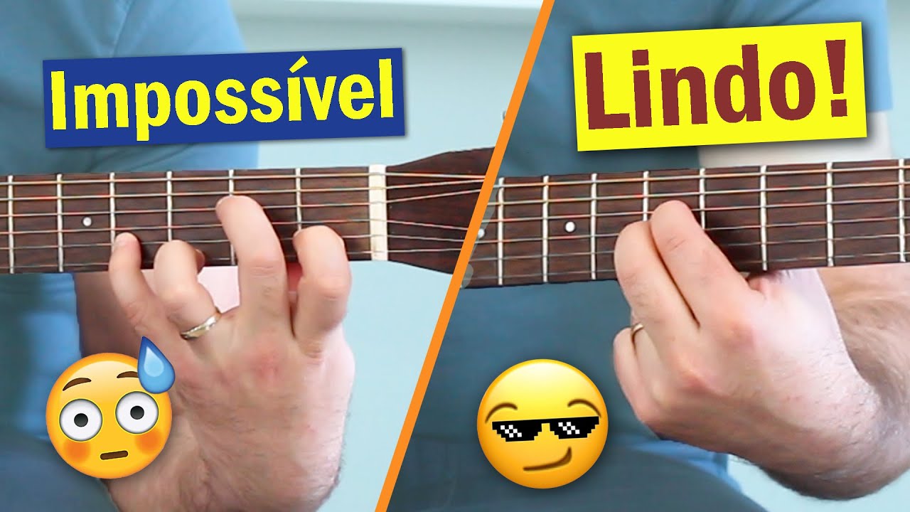 Transforme os acordes mais difíceis do violão em posições SUPER FÁCEIS