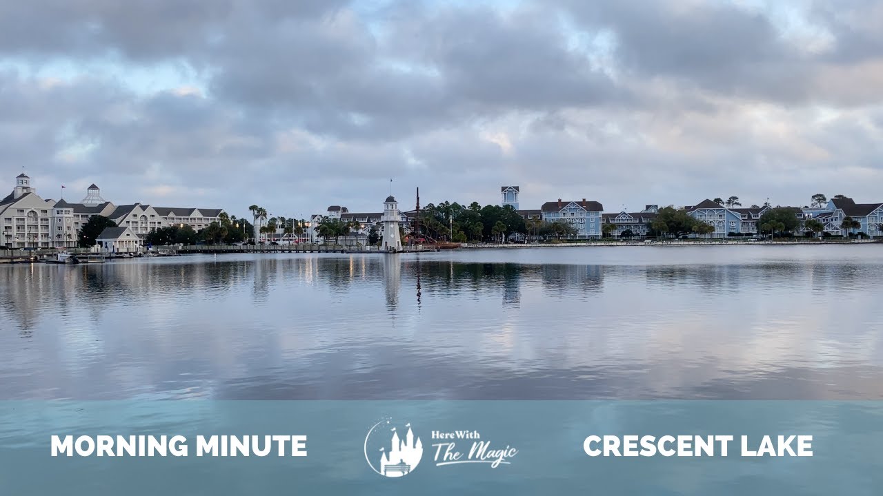 Early Morning at Crescent Lake - Disney's EPCOT Resort Area - Walt Disney World (4K) (HD)