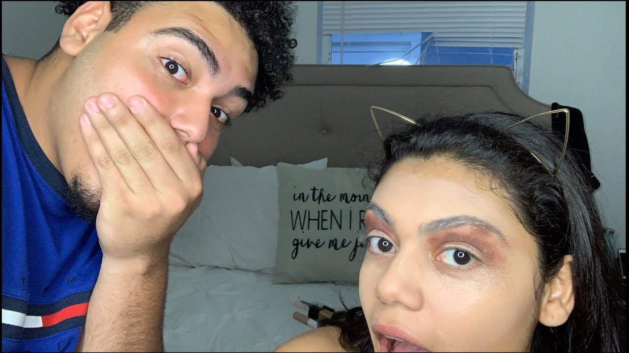 BROTHER DOES MY MAKEUP CHALLENGE! (this is a mess) 😂