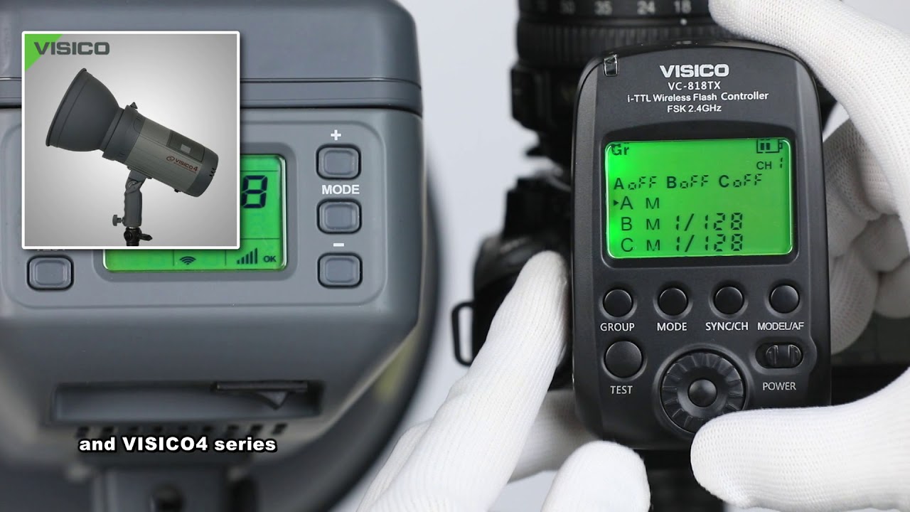 Operation illustration of VISICO5 and VC 818TX ITTL on Nikon camera
