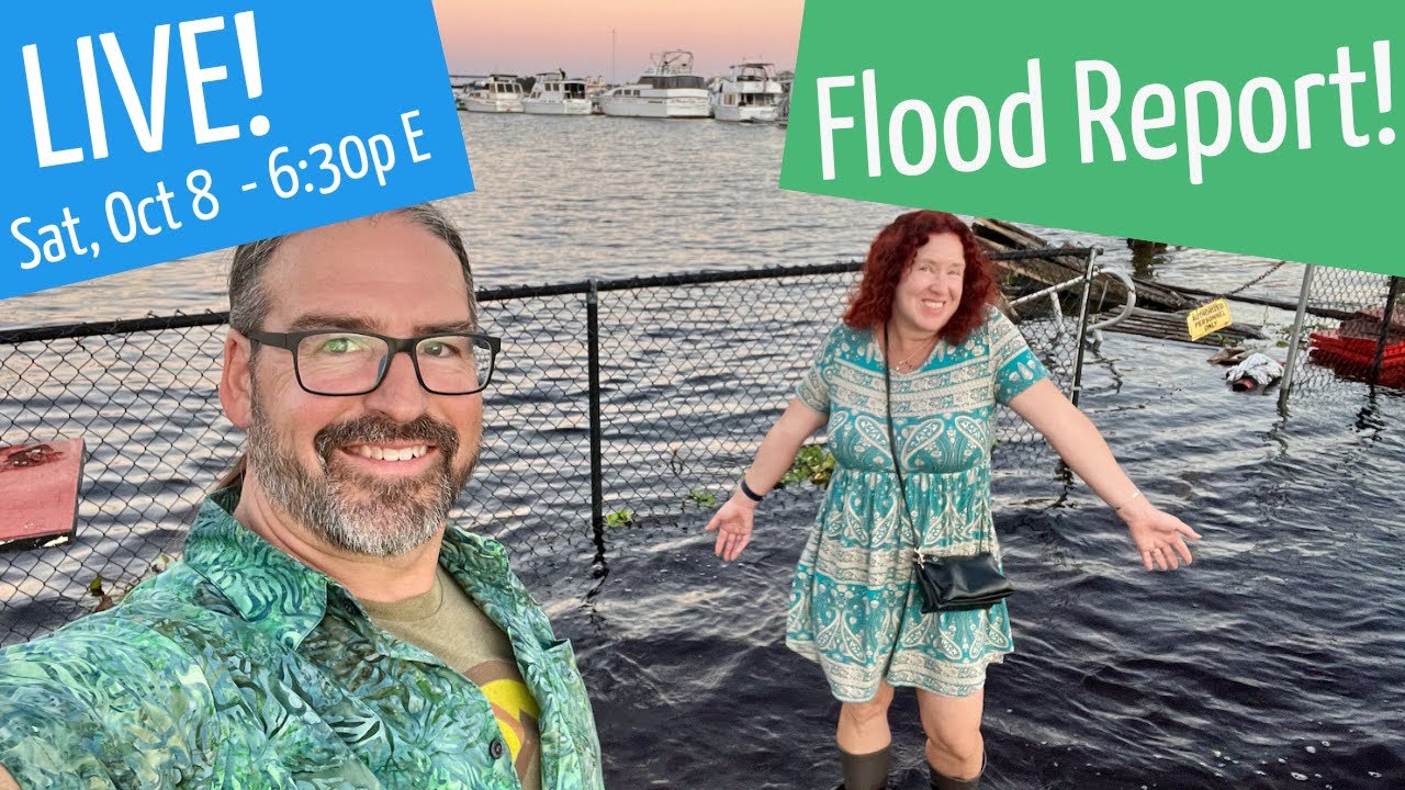 Live: Sanford, FL Waterfront Flooding - St. Johns River Hurricane Ian Aftermath