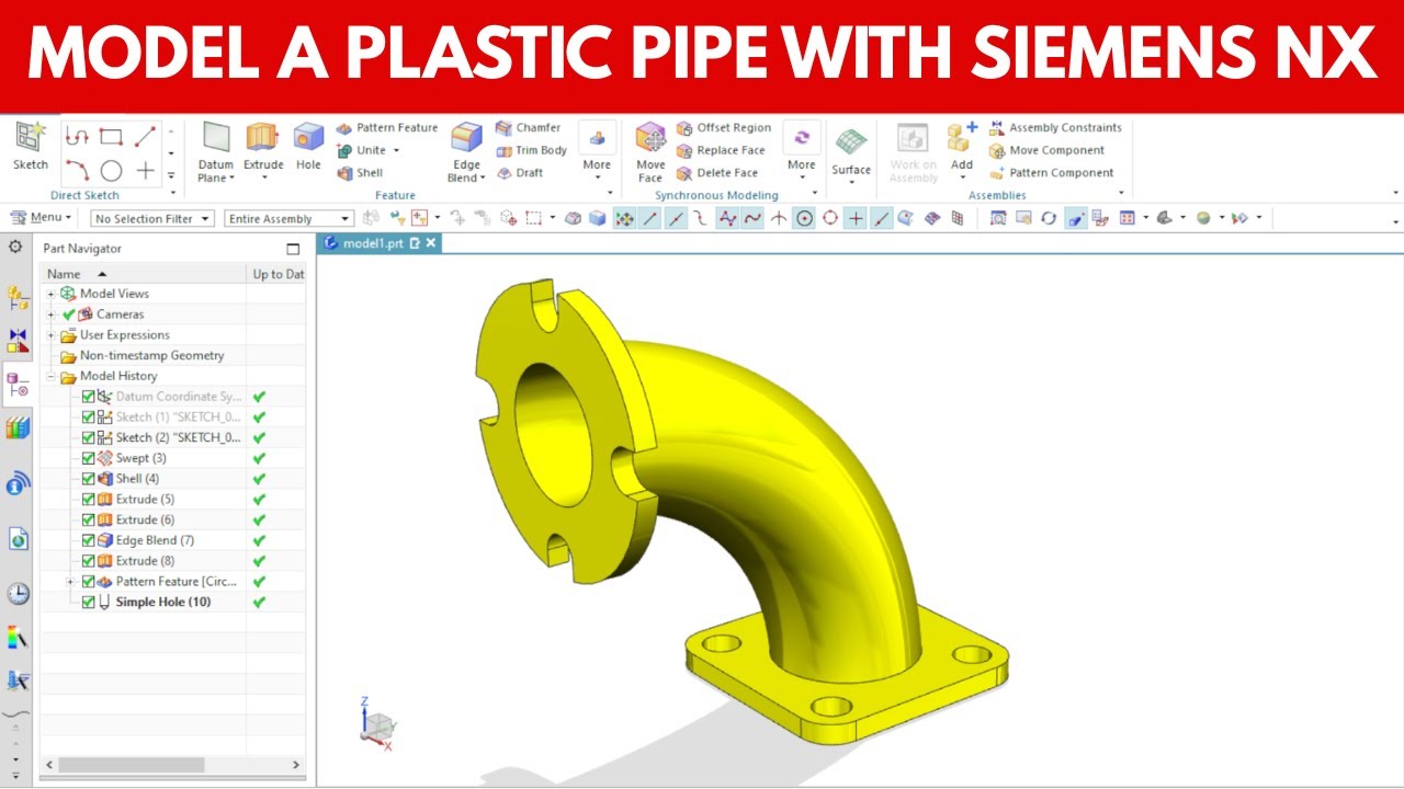 How to Model a Pipe with Flanges in Siemens NX | Beginner to Advanced CAD Tutorial