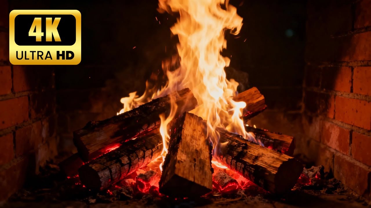 Fireplace 10 Hours 🔥 Real Fireplace Fire Sounds for Deep Sleep and Peaceful Nights