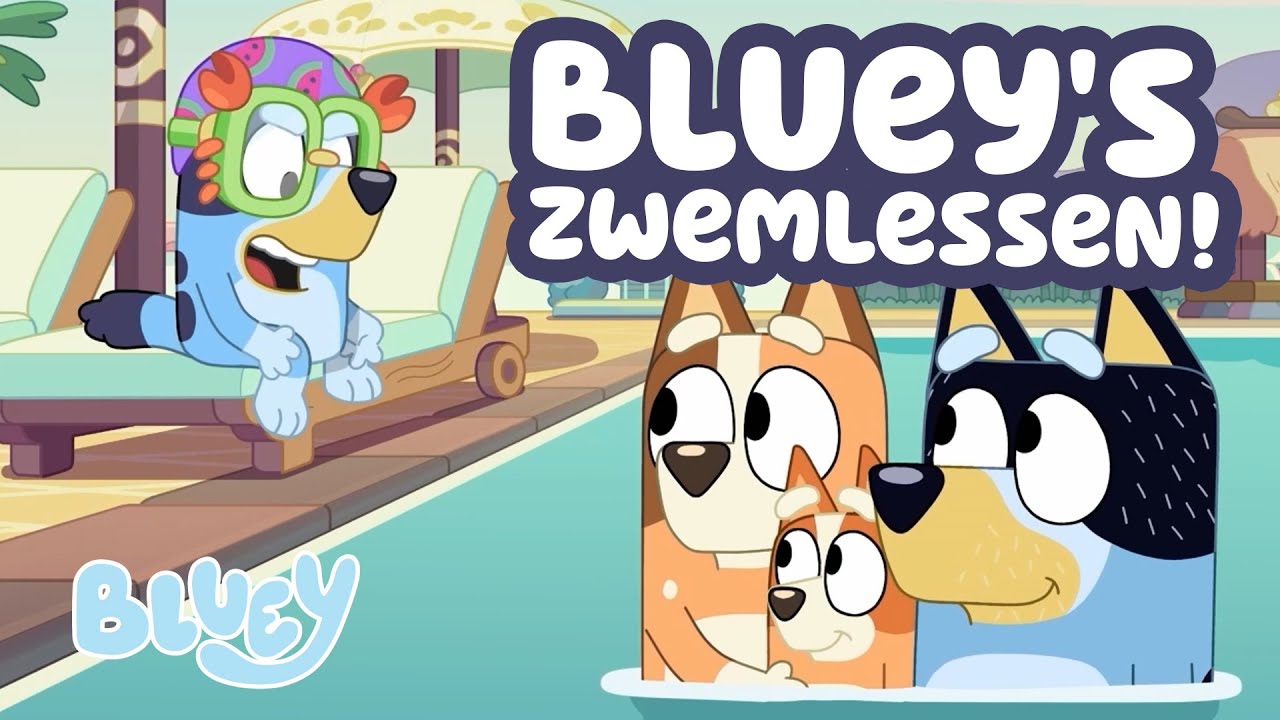 Mama, Papa en Bingo Leren Zwemmen bij Bluey's Zwemschool! 🌊 ☀️ | Bluey - Officieel Nederlands kanaal