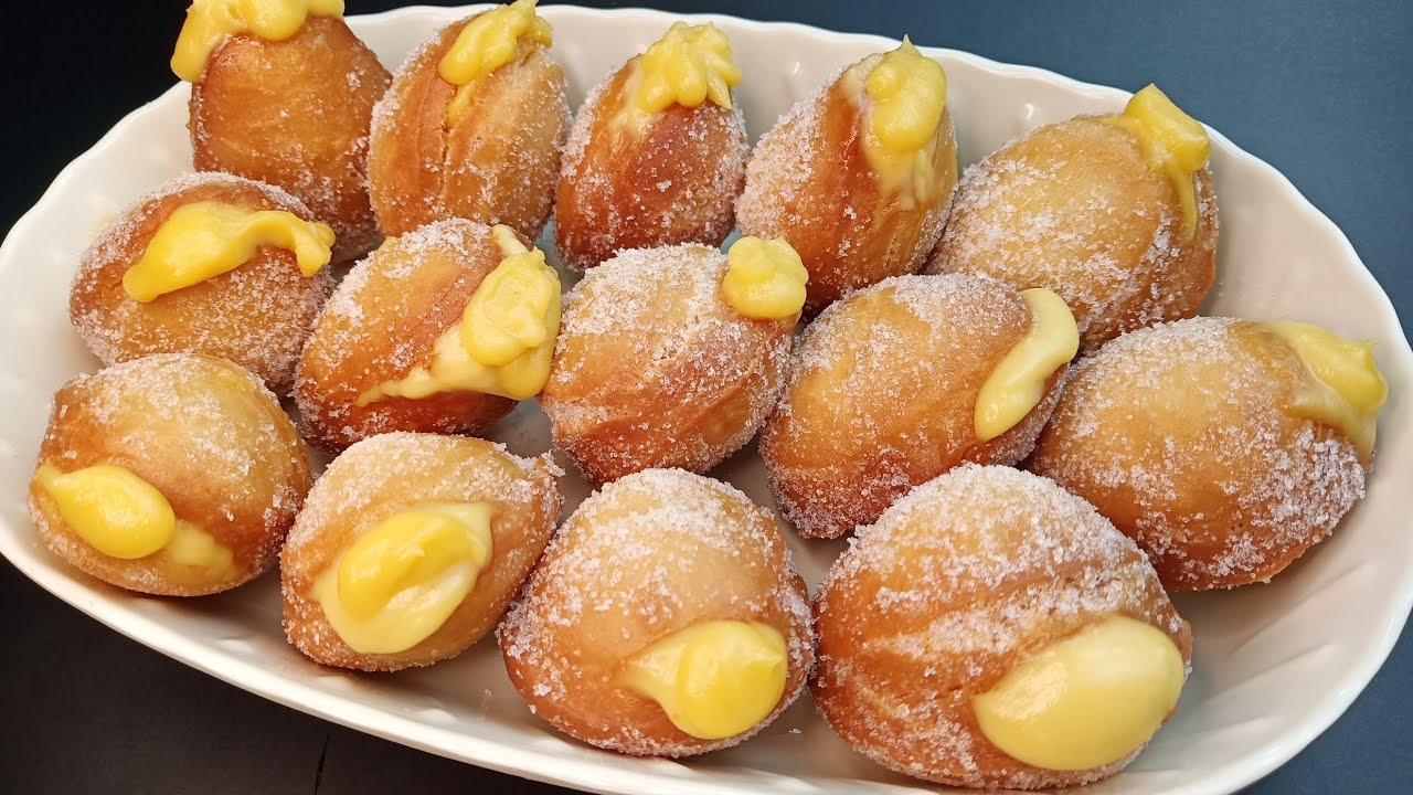 Custard cream donut without yeast