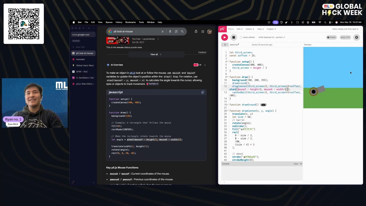[GHW Cloud Week] Nature of Code: Oscillations