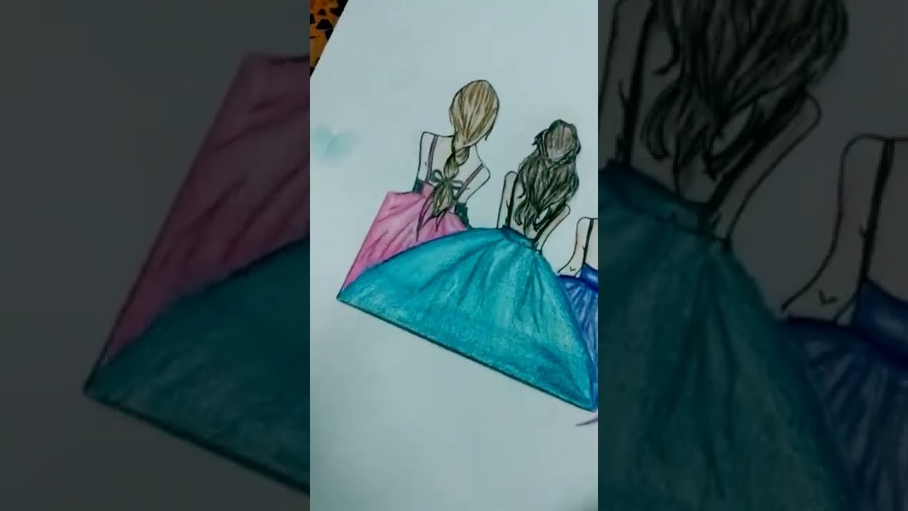 #triodrawing 🙎&zwj;♀️🙎&zwj;♀️🙎&zwj;♀️#craftvlog/#shorts