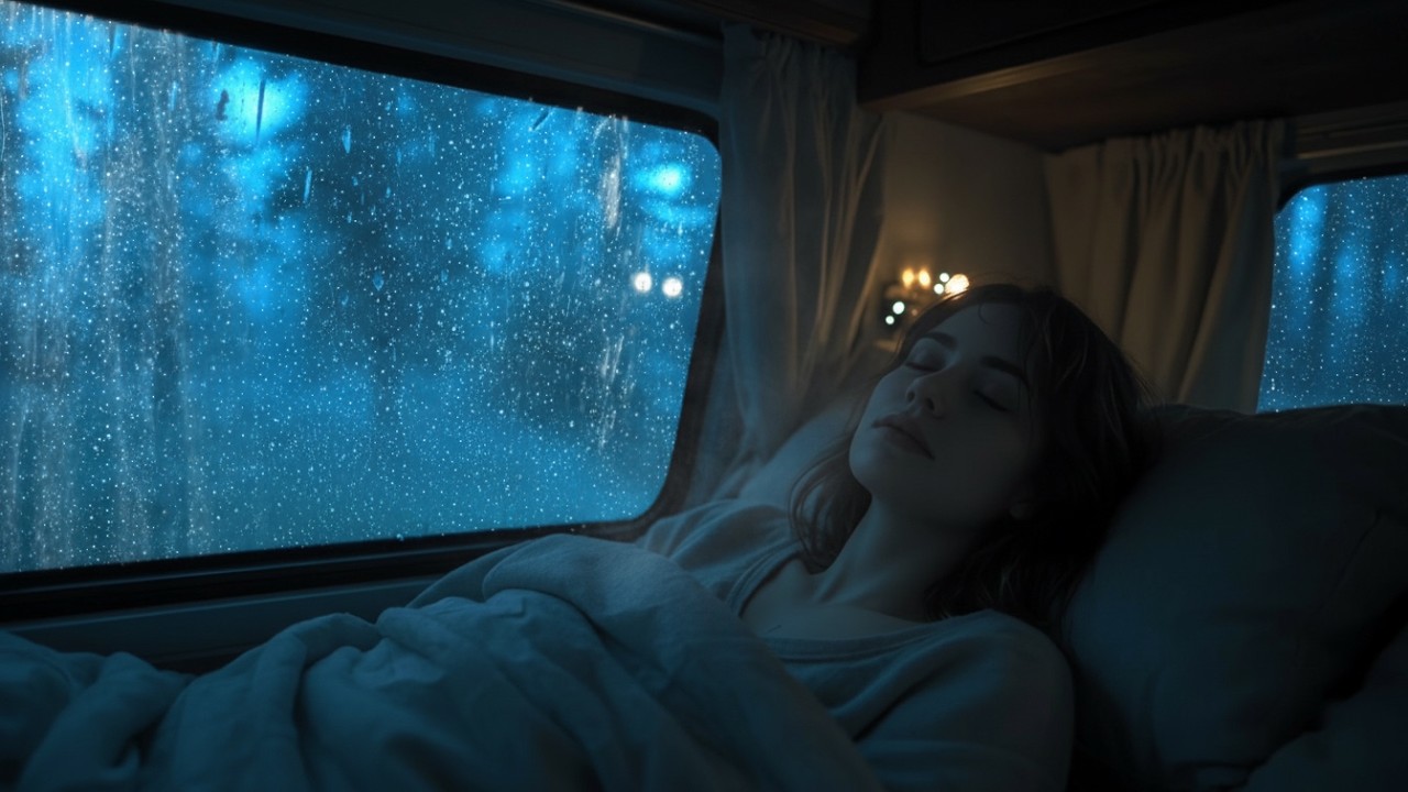 8 Hours Heavy Rain in Van | Sleep Ambience