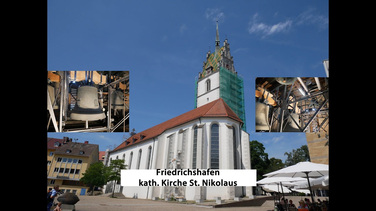 Friedrichshafen [D.-FN] - kath. Kirche St. Nikolaus, Geläutepräsentation (Turmaufnahme)
