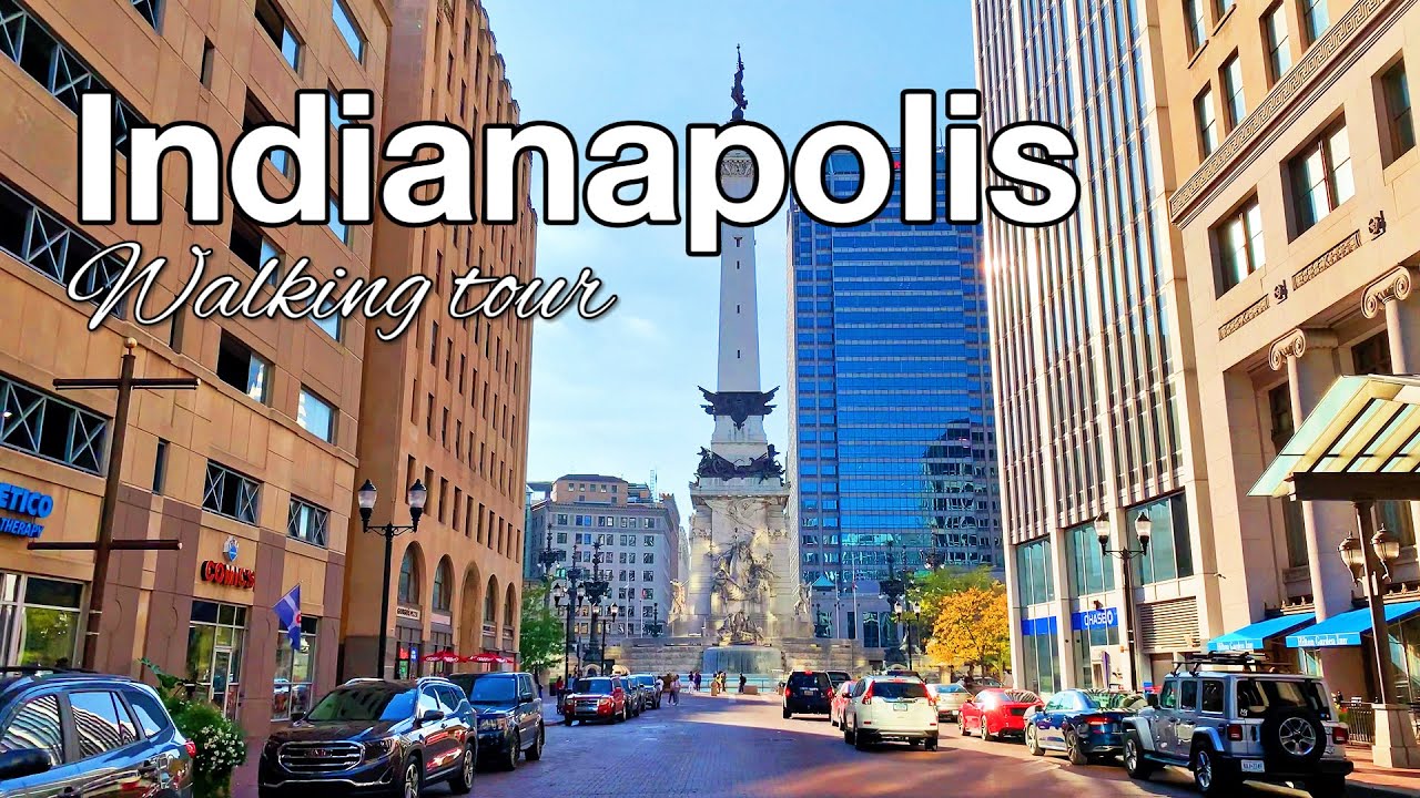 Indianapolis downtown walking tour 4K , the capital of Indiana, USA 🇺🇸
