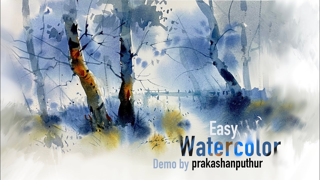 How to paint trees | watercolor painting demo by prakashanputhur |