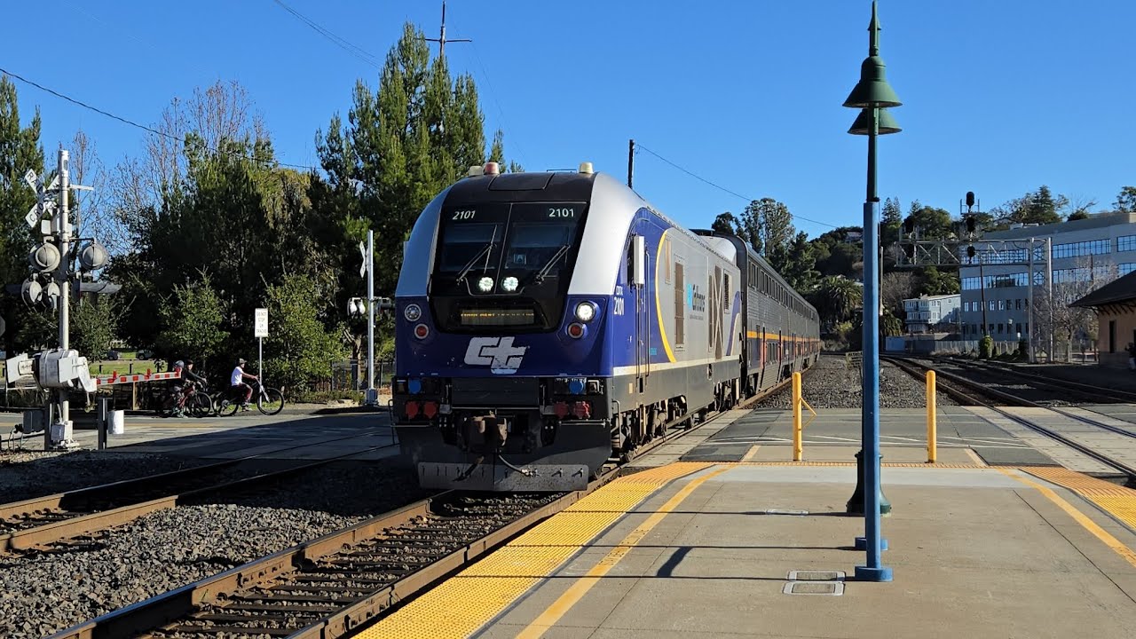 Amtrak Capitol Corridor #733 at Martinez Station with CDTX #2101 SC-44 and #6961 Cab Car