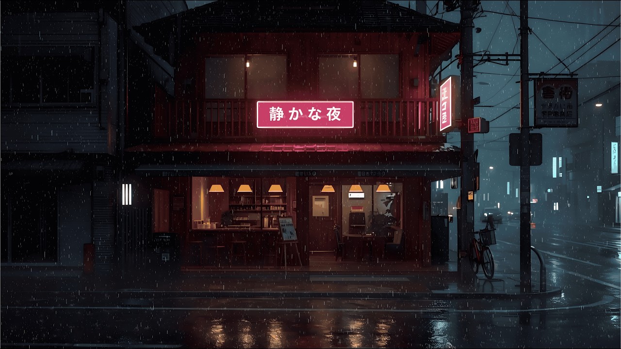 Rainy Streets in Japan at Night 🌧️ Soft Lofi Music & Calm City Ambience for Deep Sleep