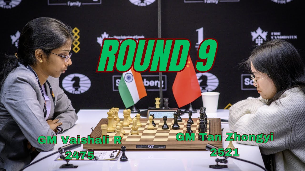 Tan Zhongyi Strikes Back: Quick Victory Over Vaishali Rameshbabu | Women's Candidates 2024 | RD 9