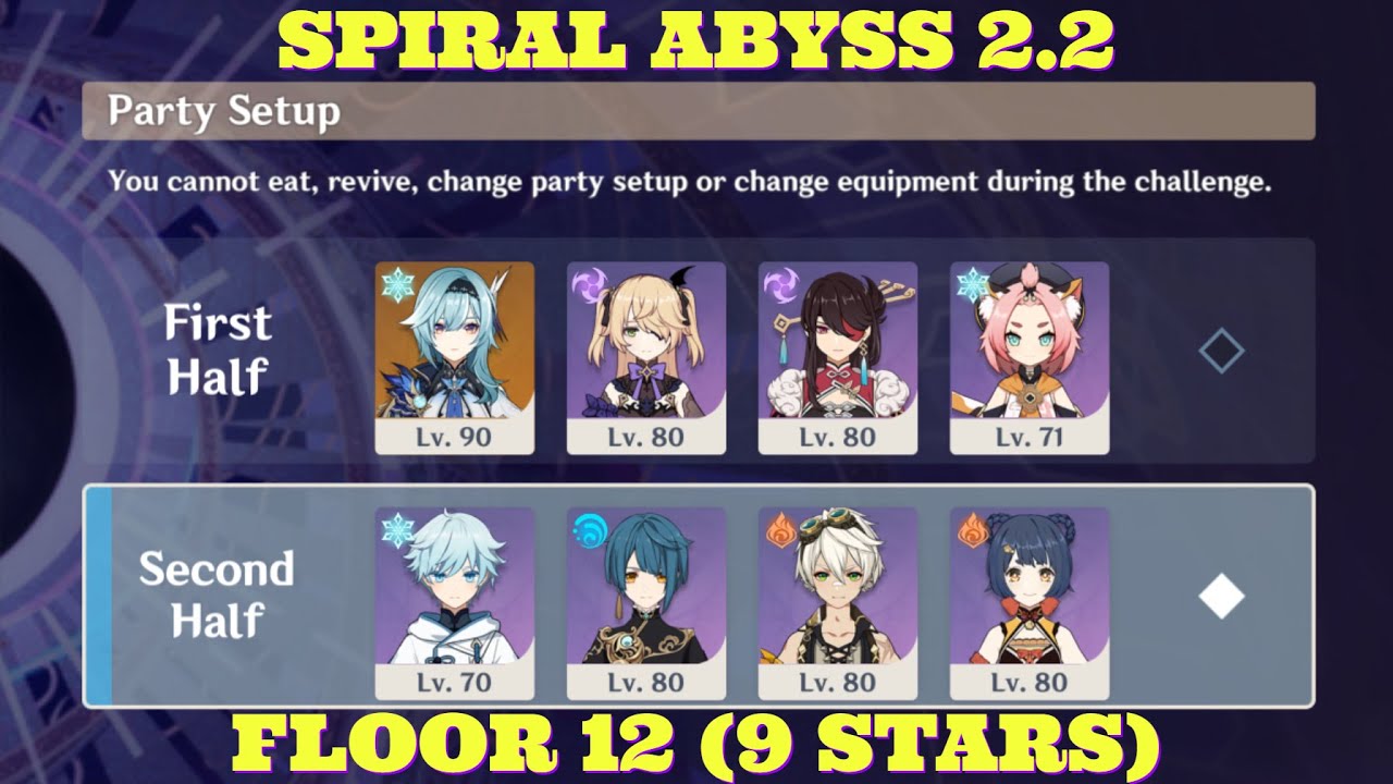 Eula/Fischl/Beidou/Diona & Original National | Spiral Abyss 2.2 Floor 12 (9 Stars) | Genshin Impact