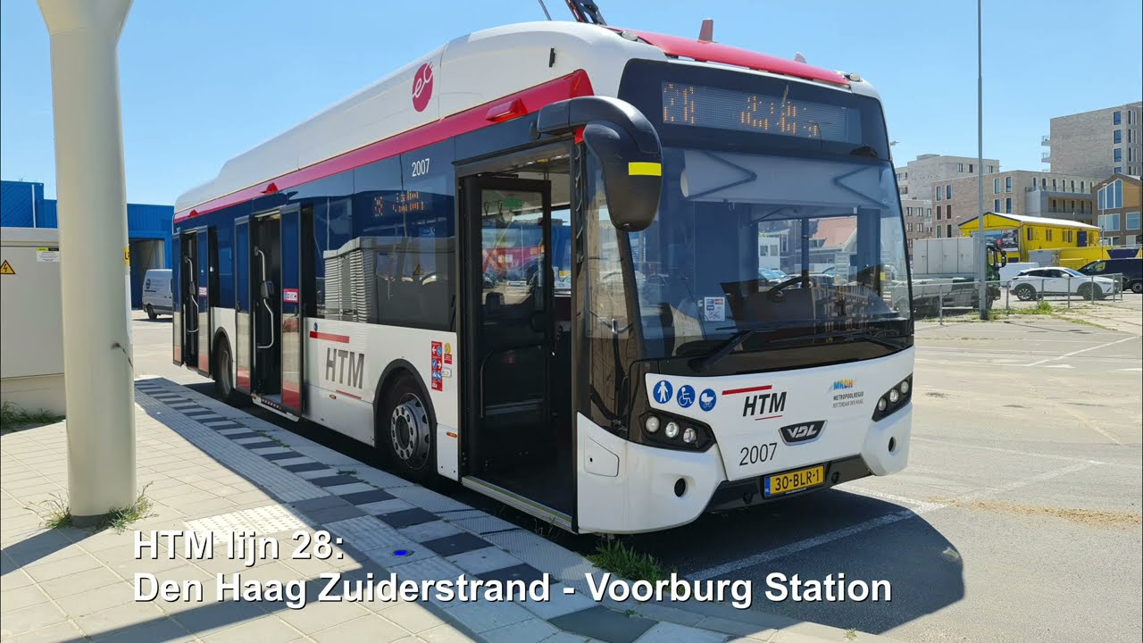 HTM lijn 28: Den Haag Zuiderstrand - Voorburg Station | omleiding | 2021 | 4K