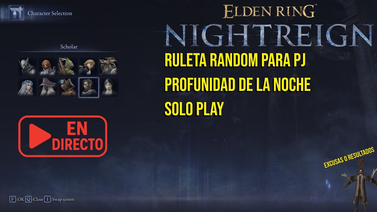 [🔴DIRECTO] Nightreign Profunidad de la noche RULETA PJ RANDOM + canjeable | Sin lloros! !calc