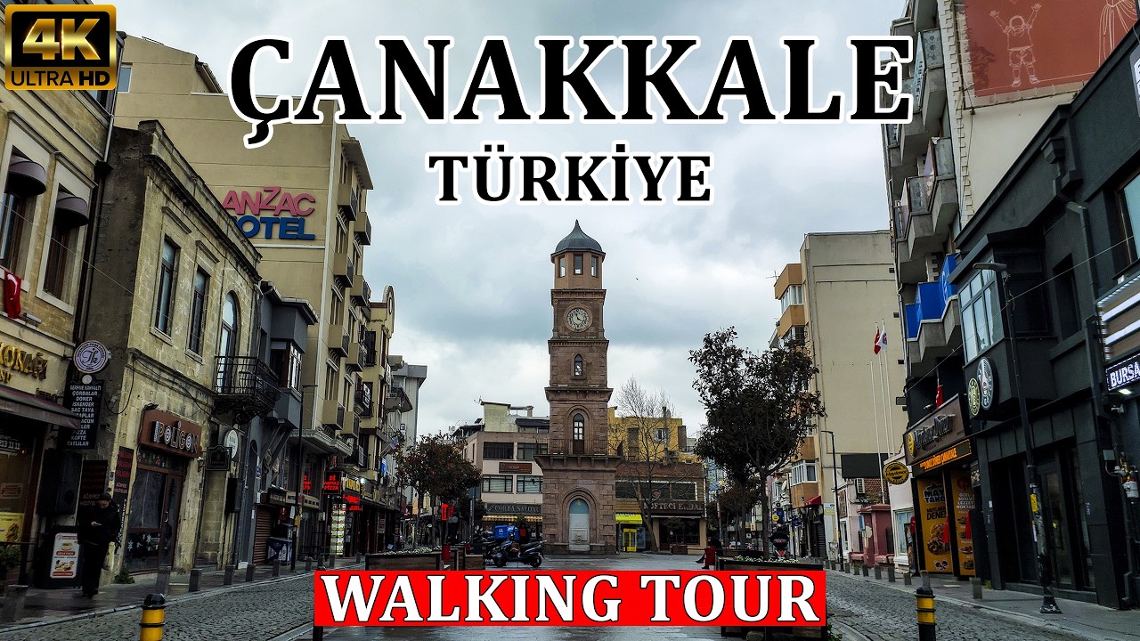 &Ccedil;anakkale (T&uuml;rkiye) 4K | Silent | Y&uuml;r&uuml;y&uuml;ş Turu - Walking Tour