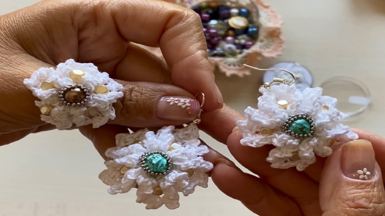 ESPECTACULARES PENDIENTES Y ANILLO A CROCHET