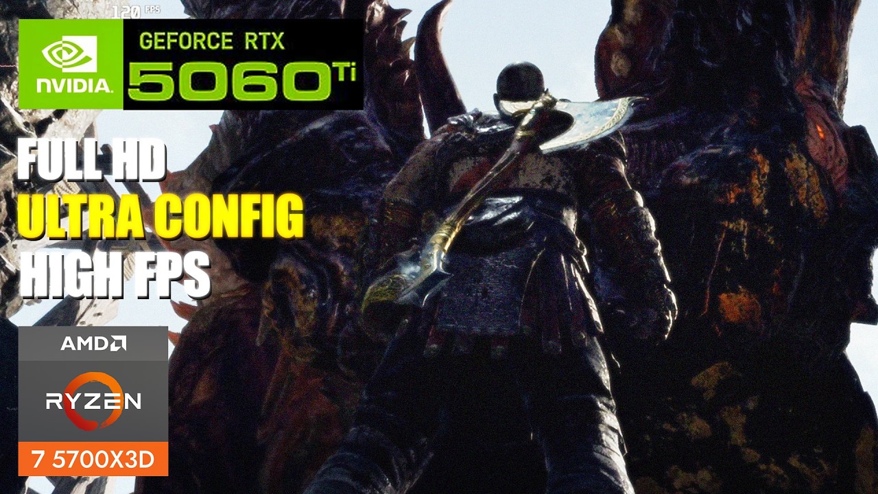 RTX 5060 Ti 16GB + Ryzen 7 5700X3D | God of War 1080p Ultra Settings Benchmark