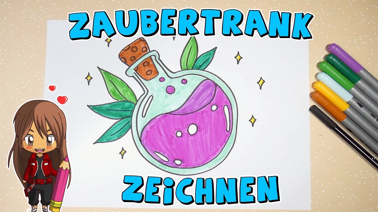 Zaubertrank einfach malen für Kinder | ab 8 Jahren | Malen mit Evi | deutsch