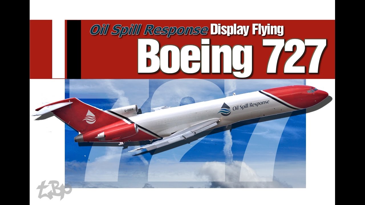 Boeing 727 Takeoff Landing 727-200 Oil Spill Response Display Farnborough B727 [4K]