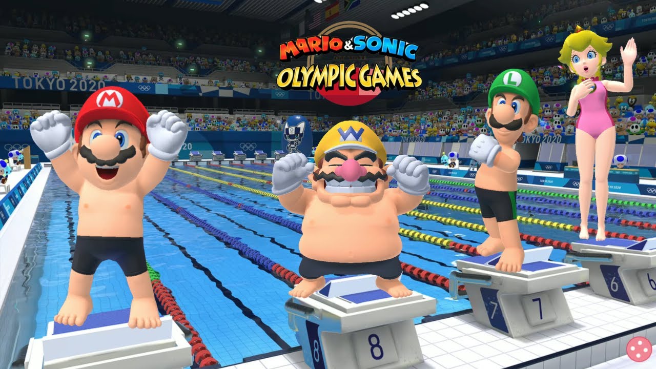 Very Hard Swimming Mario & Sonic At The Olympic Games Tokyo 2020 Swimming 100m Freestyle Gameplay S