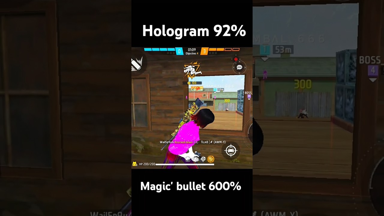 magic bullet 600% 3d hologram obb48 new 3d hologram free fire ff global penal #freefire #shorts #ff