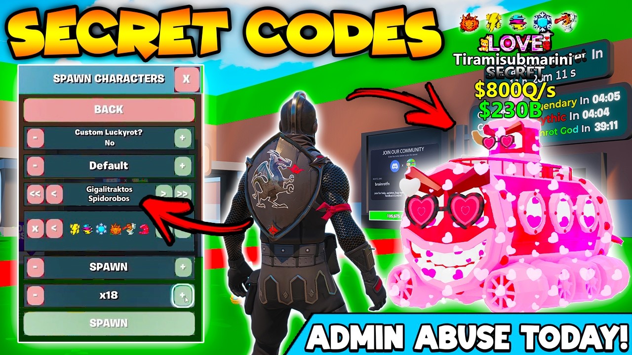 *Overpowered* LOVE Secret Codes Fortnite Steal The Brainrot Admin Abuse Codes! (New Secret Codes)
