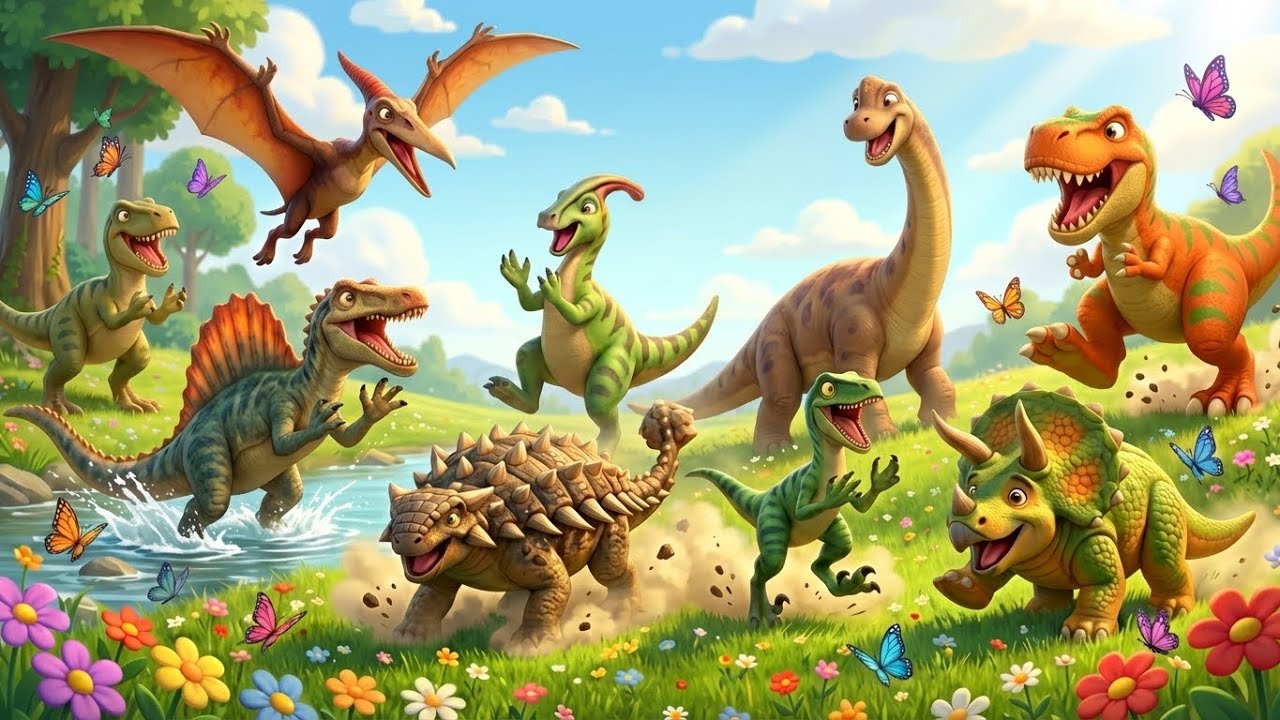 Dinosaur Song for Kids 🦖 | Dino Friends Parade | Fun Nursery Rhymes & Learning Songs