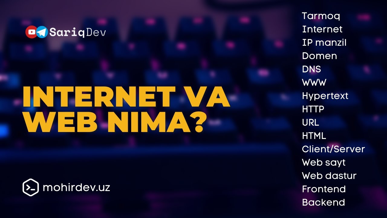 INTERNET VA WEB NIMA?