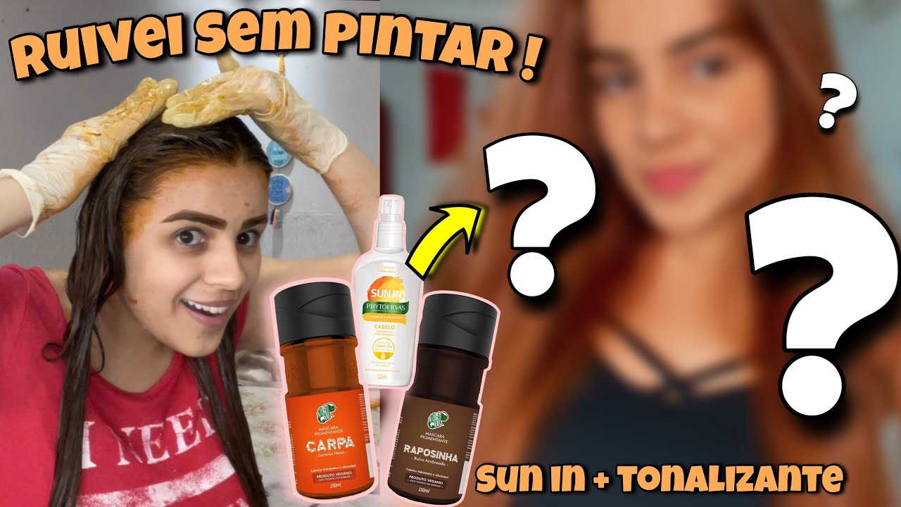 TESTEI O TONALIZANTE RUIVO DA KAMALEÃO COLORS| Usando tonalizante no cabelo clareado com sun in!!🫢