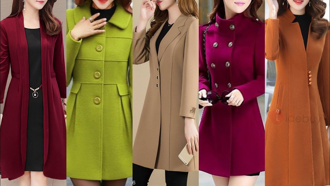 Winter long coat outfit ideas stylish women Korean style tranch coat and jacket designs