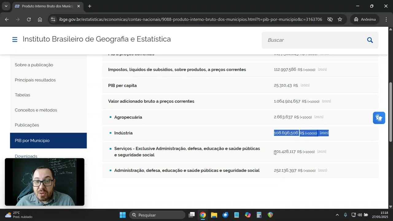 PIB - Como coletar dados dos munic&iacute;pios