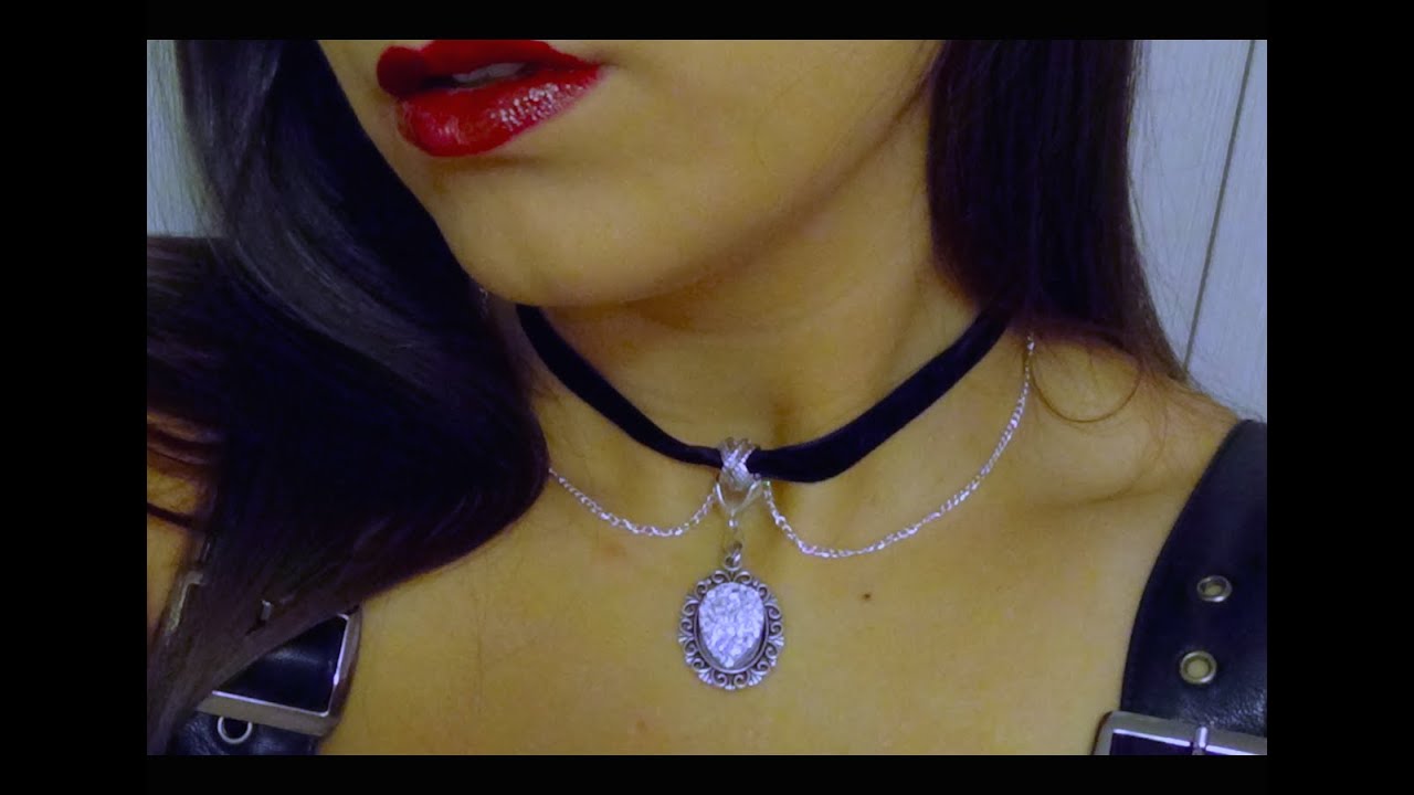 DIY Black Velvet Gothic Choker Necklace - SUPER EASY!!!