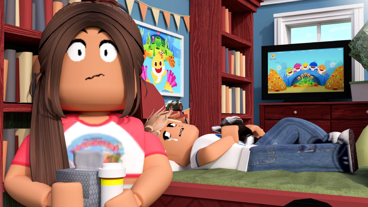 Hunter got the STOMACH BUG! **SICK DAY!** | Roblox Bloxburg Voice Roleplay