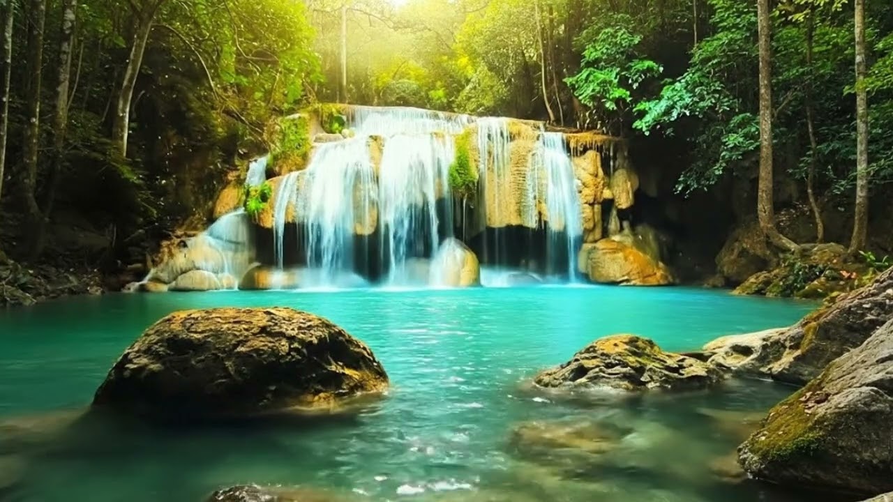 Soothing Waterfall in the Forest 🌿 Relaxing Nature Sounds for Sleep, Study & Meditation