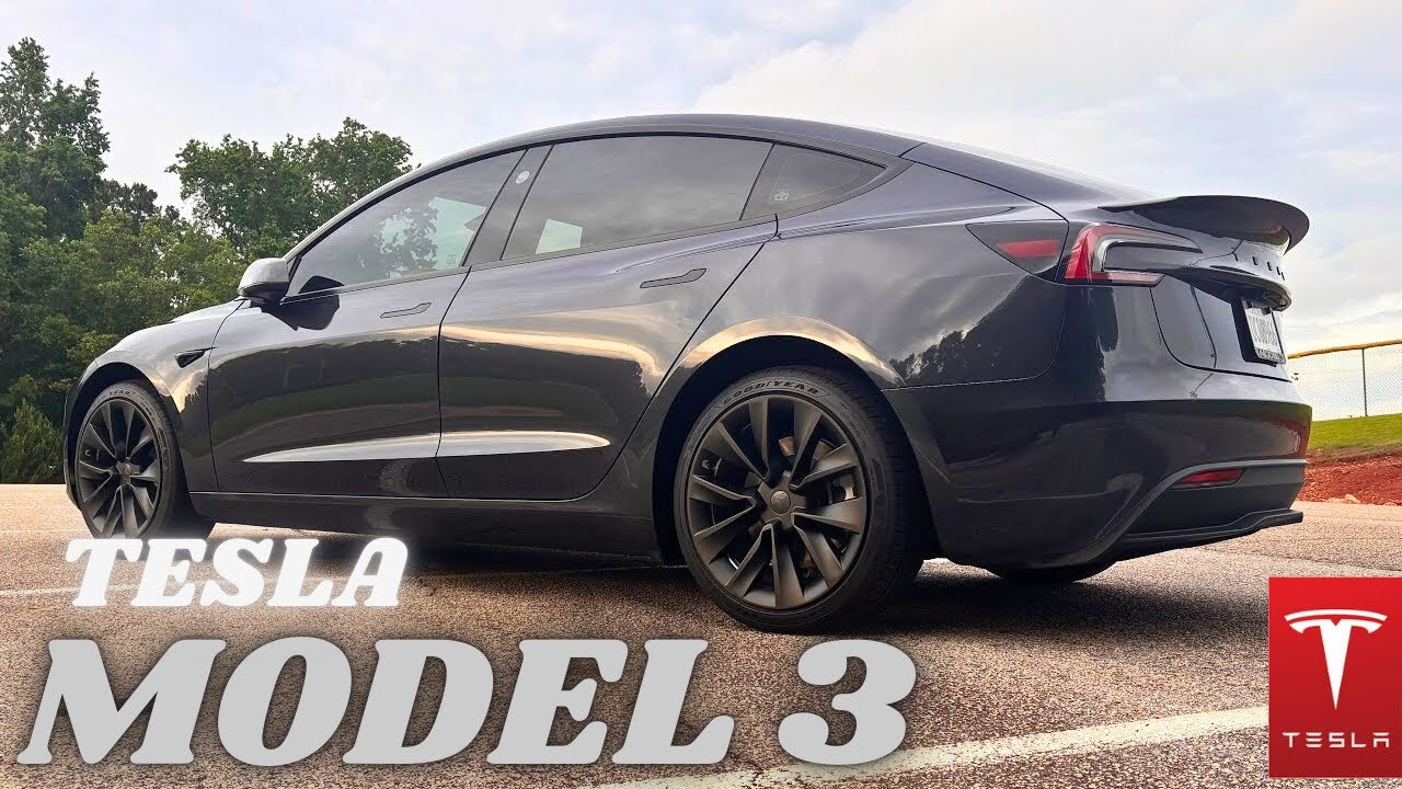 Tesla Model 3 Highland Walk Around - NEW Wheel Covers, Emblems, and Carbon Fiber Spoiler