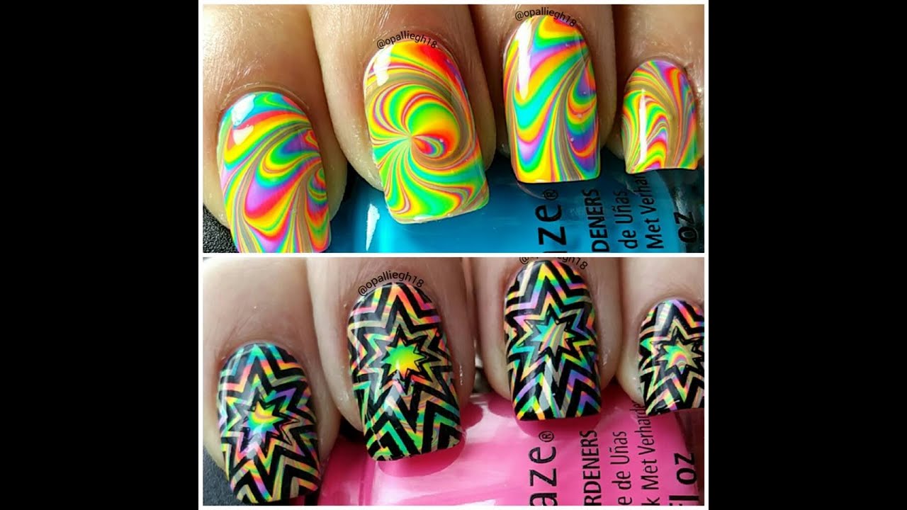 watermarble- rainbow swirl- china glaze polishes